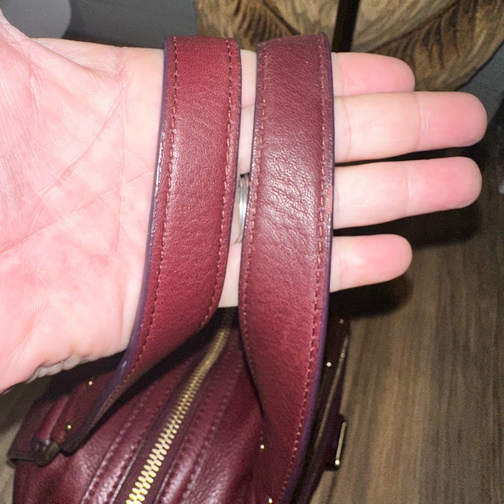 Michael Kors Merlot Leather Shoulder Bag - Picture 9 of 17